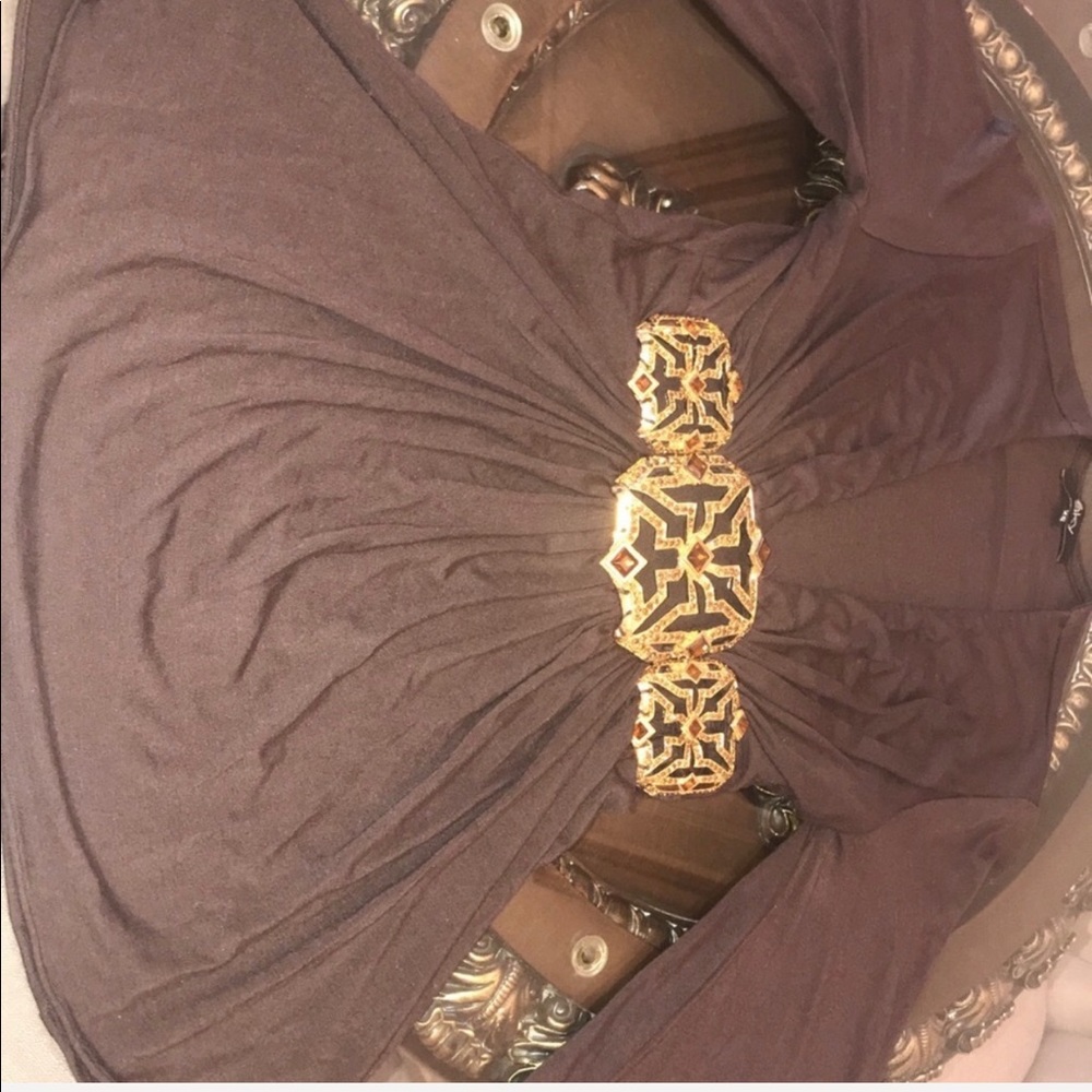 Sky embellished top